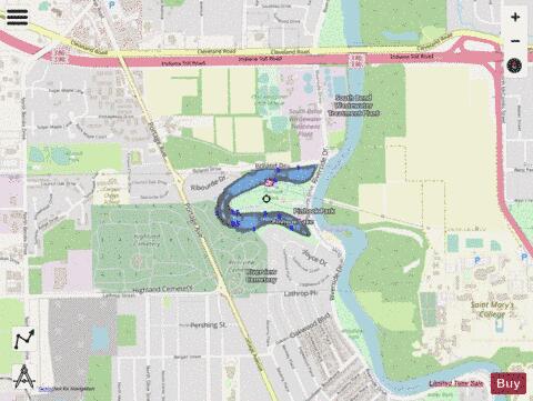 Pinhook Lake depth contour Map - i-Boating App - Streets