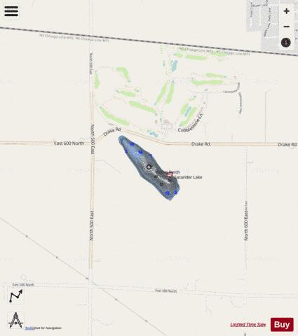 Sacarider Lake, Noble county depth contour Map - i-Boating App - Streets