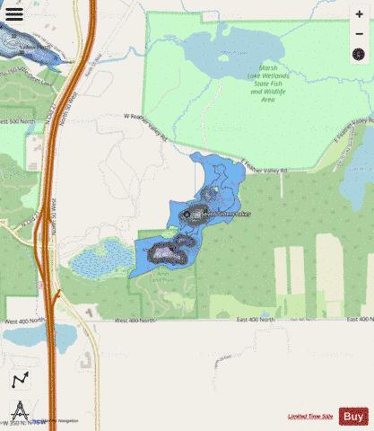 SevenSisters.Lake1 Lake, Steuben county depth contour Map - i-Boating App - Streets