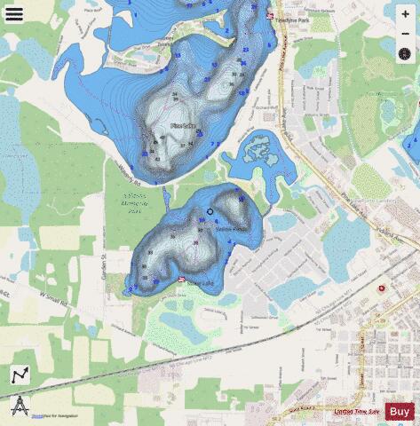 Stone Lake, LaPorte county depth contour Map - i-Boating App - Streets