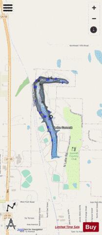 Garnett North Lake, Anderson depth contour Map - i-Boating App - Streets