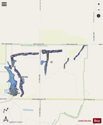 KS Pond depth contour Map - i-Boating App - Streets