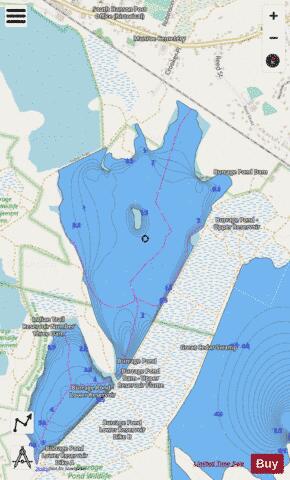 Burrage Pond - Upper Reservoir depth contour Map - i-Boating App - Streets