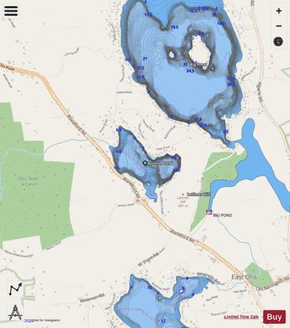 Benton Pond depth contour Map - i-Boating App - Streets