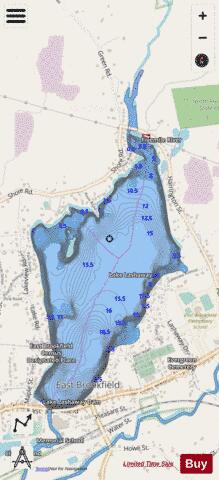 Lake Lashaway depth contour Map - i-Boating App - Streets