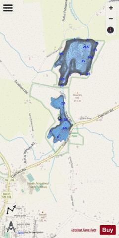 Doane Pond depth contour Map - i-Boating App - Streets