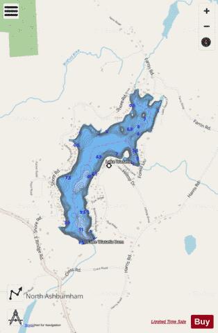 Lake Watatic depth contour Map - i-Boating App - Streets