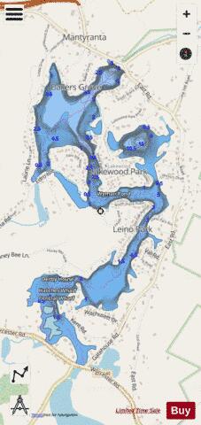 Wyman Pond depth contour Map - i-Boating App - Streets