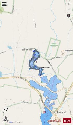 Whitehall Pond depth contour Map - i-Boating App - Streets