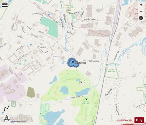 Robbins Pond depth contour Map - i-Boating App - Streets