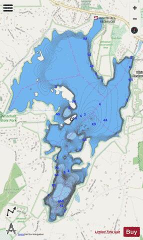 Whitehall Reservoir depth contour Map - i-Boating App - Streets