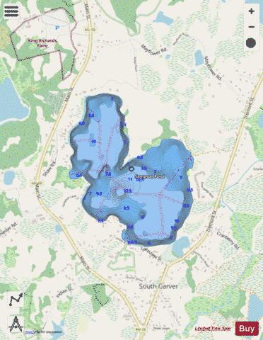 Sampson Pond depth contour Map - i-Boating App - Streets