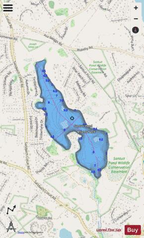 Santuit Pond depth contour Map - i-Boating App - Streets