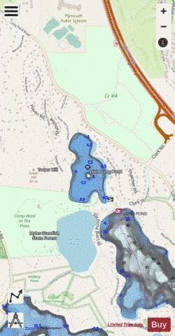 Little Long Pond depth contour Map - i-Boating App - Streets