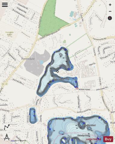 Peters Pond depth contour Map - i-Boating App - Streets