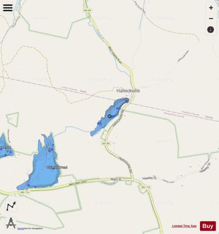 Hallockville Pond depth contour Map - i-Boating App - Streets
