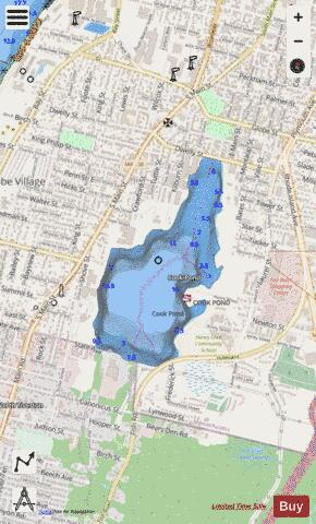 Cook Pond depth contour Map - i-Boating App - Streets