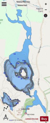 Big Pond depth contour Map - i-Boating App - Streets
