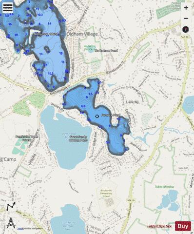 Furnace Pond depth contour Map - i-Boating App - Streets