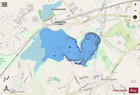 George H Nichols Reservoir depth contour Map - i-Boating App - Streets