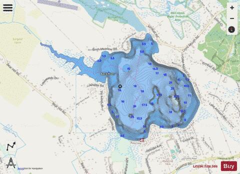 Lake Attitash depth contour Map - i-Boating App - Streets