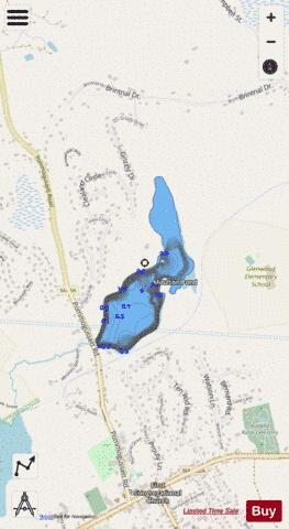 Moulton Pond depth contour Map - i-Boating App - Streets