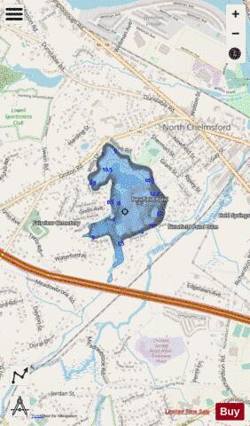 Newfield Pond depth contour Map - i-Boating App - Streets