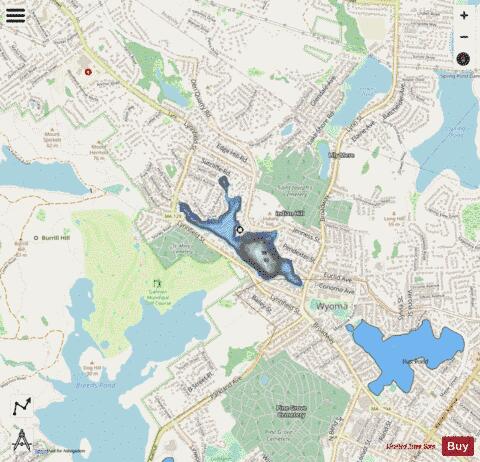 Sluice Pond depth contour Map - i-Boating App - Streets