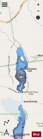 Upper Spectacle Pond depth contour Map - i-Boating App - Streets