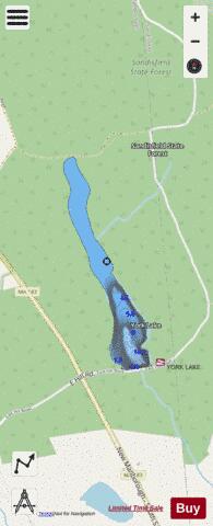 York Lake depth contour Map - i-Boating App - Streets