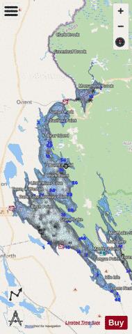 Grand Lake + North Lake depth contour Map - i-Boating App - Streets