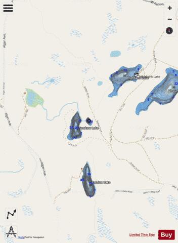 Little Half Moon Lake depth contour Map - i-Boating App - Streets