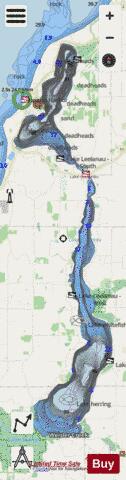 Lake Leelanau North + Leelanau, Lake depth contour Map - i-Boating App - Streets