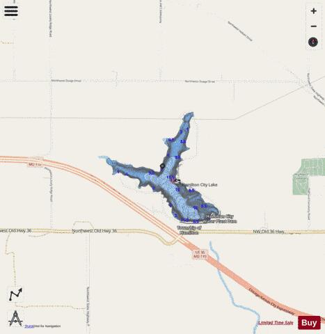 Hamilton Reservoir depth contour Map - i-Boating App - Streets