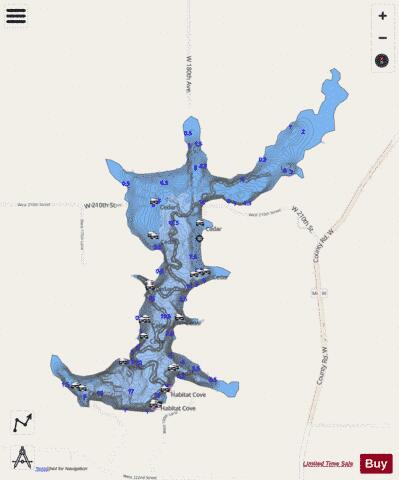 Harrison County Lake depth contour Map - i-Boating App - Streets