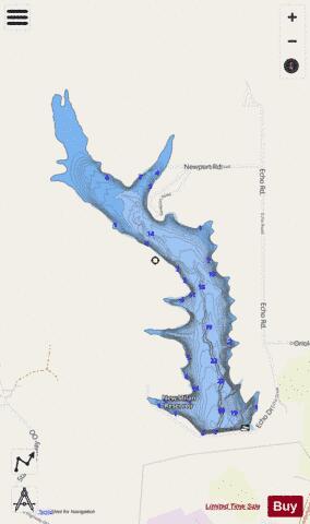 New Milan Reservoir (Elmwood Lake) depth contour Map - i-Boating App - Streets