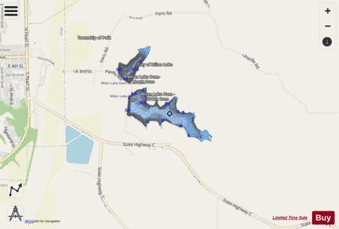 Number 41 Lake (Milan Golf Course Lake) depth contour Map - i-Boating App - Streets