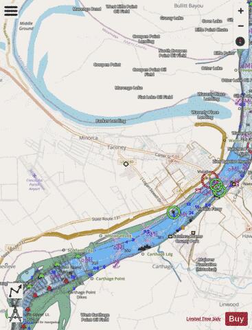 Lower Mississippi River section 11_503_834 depth contour Map - i-Boating App - Streets