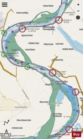 Lower Mississippi River section 11_505_820 depth contour Map - i-Boating App - Streets