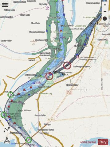 Lower Mississippi River section 11_505_822 depth contour Map - i-Boating App - Streets