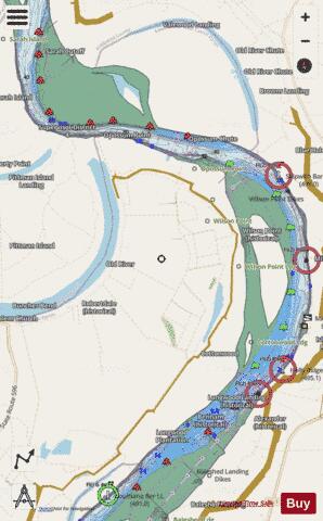 Lower Mississippi River section 11_505_825 depth contour Map - i-Boating App - Streets