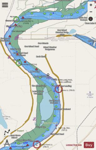 Lower Mississippi River section 11_510_811 depth contour Map - i-Boating App - Streets