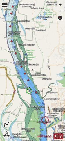 Lower Mississippi River section 11_511_809 depth contour Map - i-Boating App - Streets