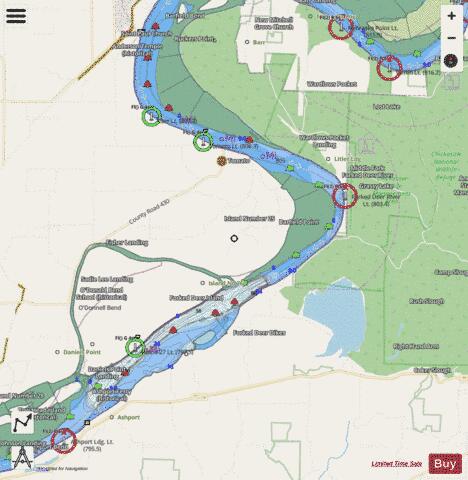 Lower Mississippi River section 11_513_805 depth contour Map - i-Boating App - Streets