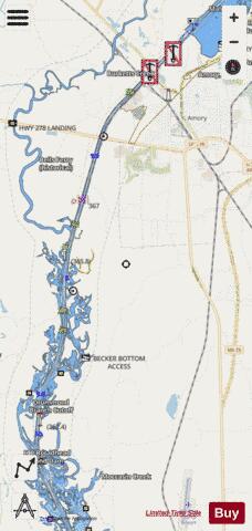 US_CC_MS_tombig_e_sq_11_520_818 depth contour Map - i-Boating App - Streets