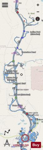 US_CC_MS_tombig_e_sq_11_520_820 depth contour Map - i-Boating App - Streets