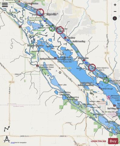 Upper Mississippi River section 11_496_739 depth contour Map - i-Boating App - Streets