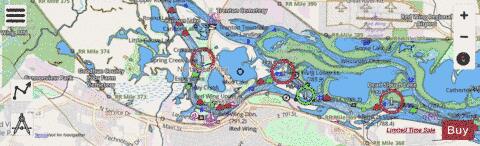 Upper Mississippi River section 11_497_740 depth contour Map - i-Boating App - Streets