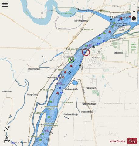 Upper Mississippi River section 11_503_772 depth contour Map - i-Boating App - Streets