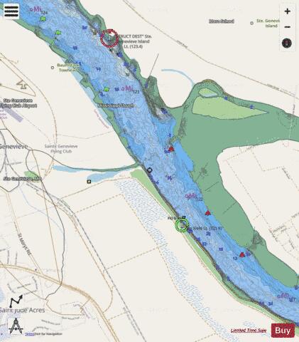 Upper Mississippi River section 11_511_790 depth contour Map - i-Boating App - Streets